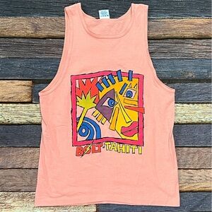 Vintage 80s Single Stitch Tahiti Island Vacation 1980s Tourism Travel Tank Top